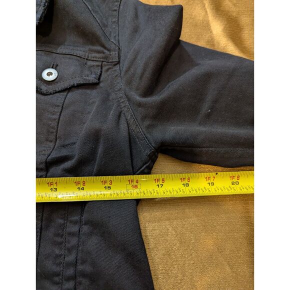 Pilcro and the Letterpress Black Denim Jacket MP Petite Cropped Stretch - Picture 6 of 6